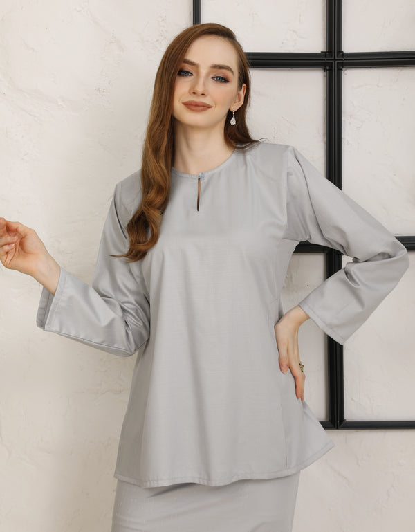 BAJU KURUNG KEDAH PESAK AUDRA (DUSTY BLUE)